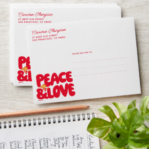Peanuts Peace & Love Woodstock Envelope
