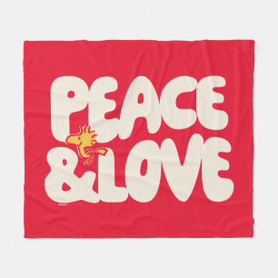 Peanuts   Peace & Love Woodstock Fleece Blanket