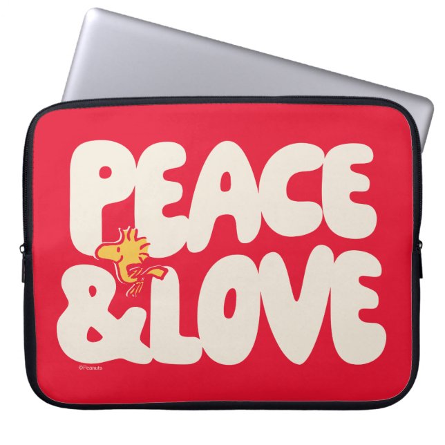 Peanuts | Peace & Love Woodstock Laptop Sleeve (Front)