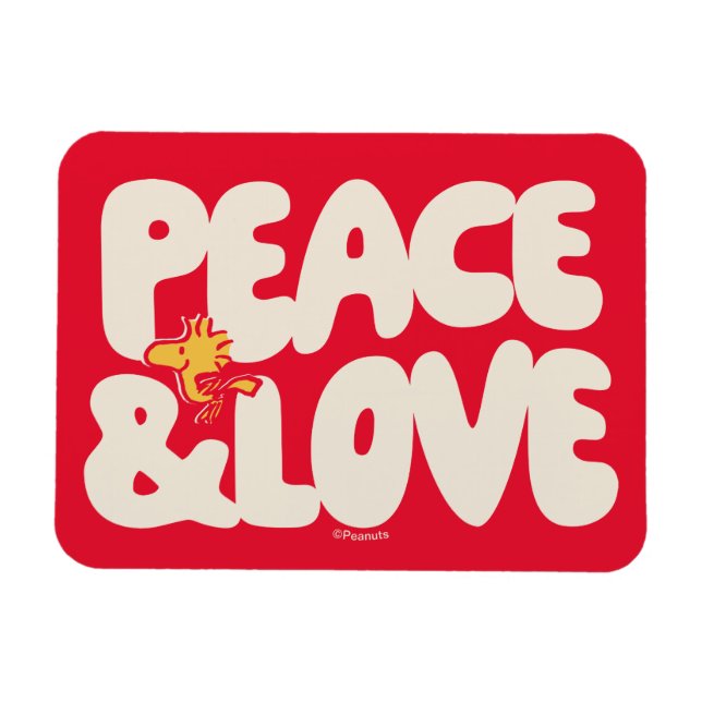 Peanuts | Peace & Love Woodstock Magnet (Horizontal)