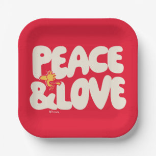 Peanuts   Peace & Love Woodstock Paper Plates