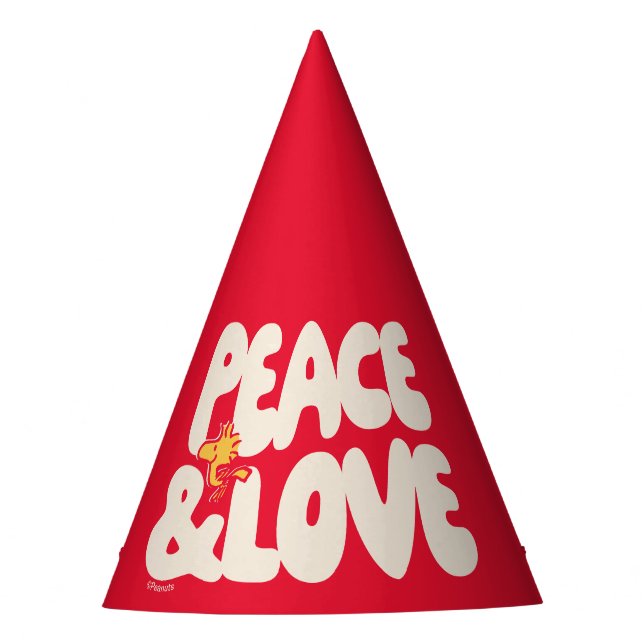 Peanuts | Peace & Love Woodstock Party Hat (Front)