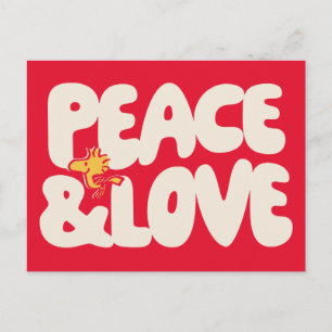 Peanuts Peace & Love Woodstock Postcard