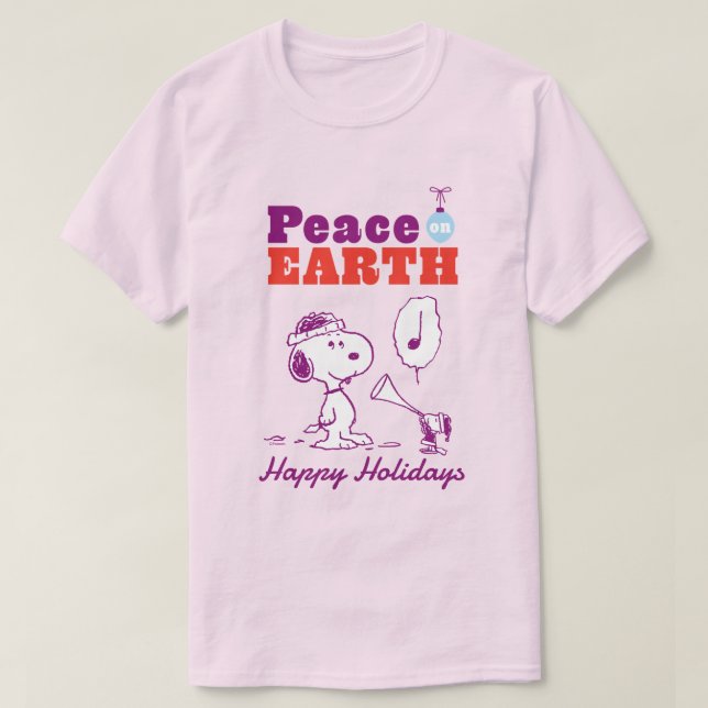 Peanuts | Peace on Earth Snoopy & Woodstock T-Shirt (Design Front)