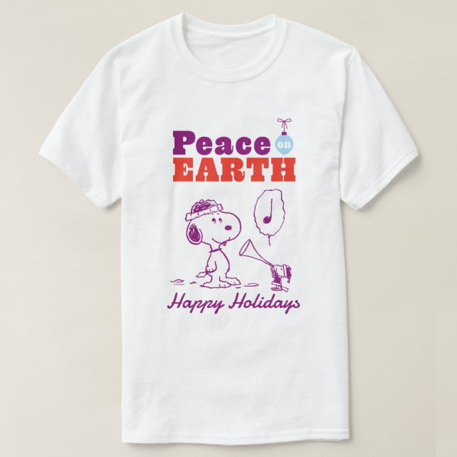 Peanuts | Peace on Earth Snoopy & Woodstock T-Shirt (Design Front)