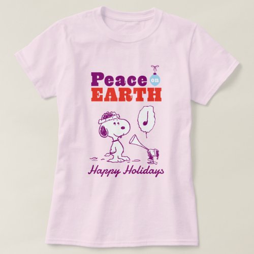 Peanuts  Peace on Earth Snoopy  Woodstock T_Shirt