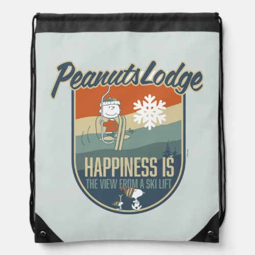 Peanuts  Peanuts Lodge  Happiness Is Drawstring Bag