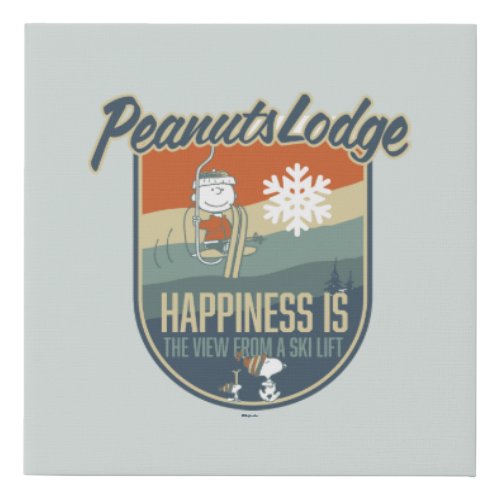 Peanuts  Peanuts Lodge  Happiness Is Faux Canvas Print