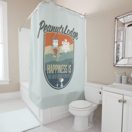 Peanuts  Peanuts Lodge  Happiness Is Shower Curtain