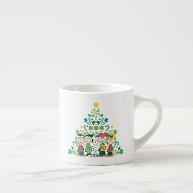 Peanuts | Peppermint Christmas Tree Espresso Cup (Right)