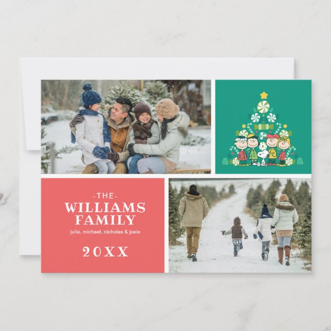 Peanuts | Peppermint Christmas Tree Holiday Card (Front)