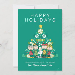 Peanuts   Peppermint Christmas Tree Holiday Card