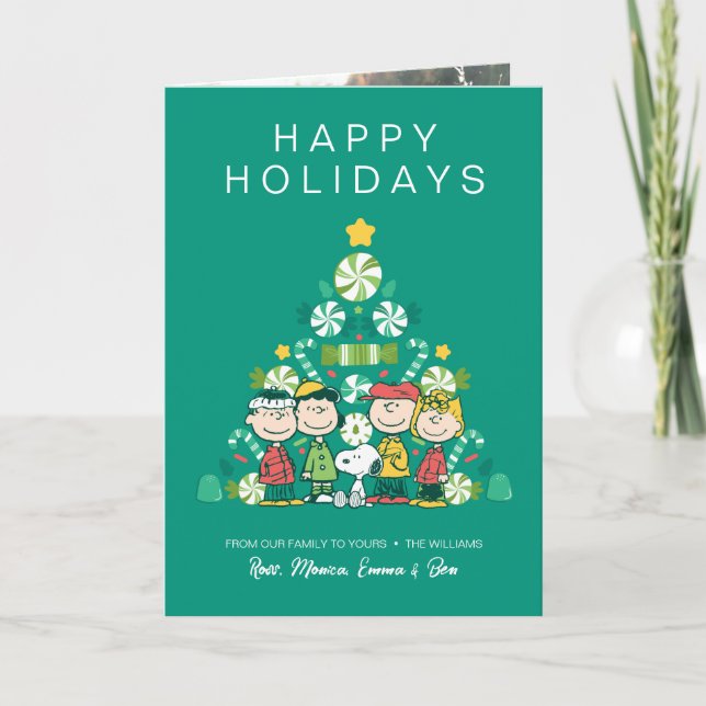 Peanuts | Peppermint Christmas Tree Holiday Card (Front)