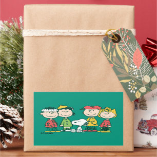 Peanuts Peppermint Christmas Tree Rectangular Sticker