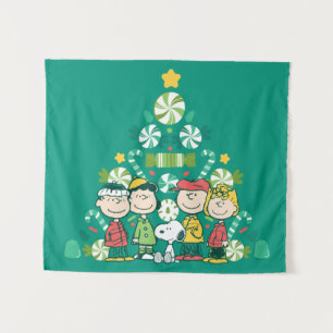 Peanuts Peppermint Christmas Tree Tapestry