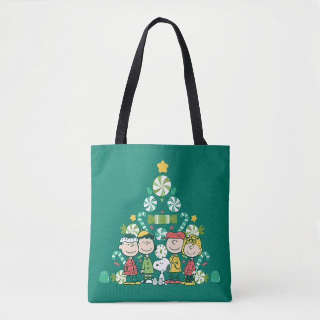 Peanuts | Peppermint Christmas Tree Tote Bag (Front)