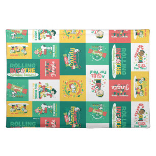 Peanuts Peppermint Dreams Holiday Pattern Cloth Placemat