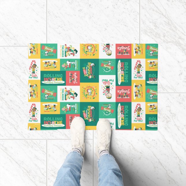 Peanuts Peppermint Dreams | Holiday Pattern Doormat (Indoor)