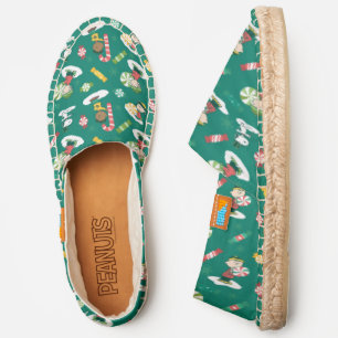 Peanuts Peppermint Dreams Holiday Pattern Espadrilles