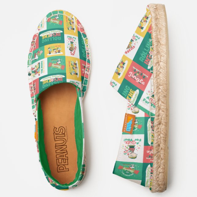 Peanuts Peppermint Dreams | Holiday Pattern Espadrilles (Side)