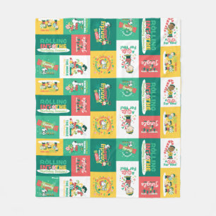 Peanuts Peppermint Dreams Holiday Pattern Fleece Blanket