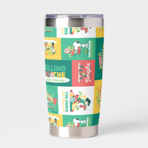 Peanuts Peppermint Dreams Holiday Pattern Insulated Tumbler