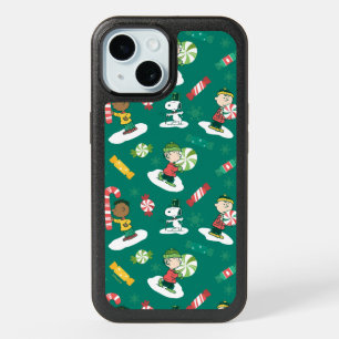 Peanuts Peppermint Dreams Holiday Pattern iPhone 15 Case