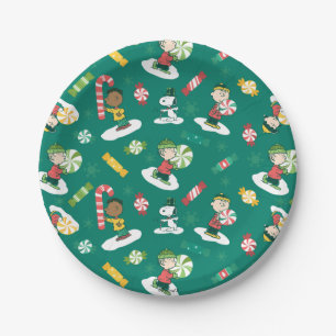 Peanuts Peppermint Dreams Holiday Pattern Paper Plates