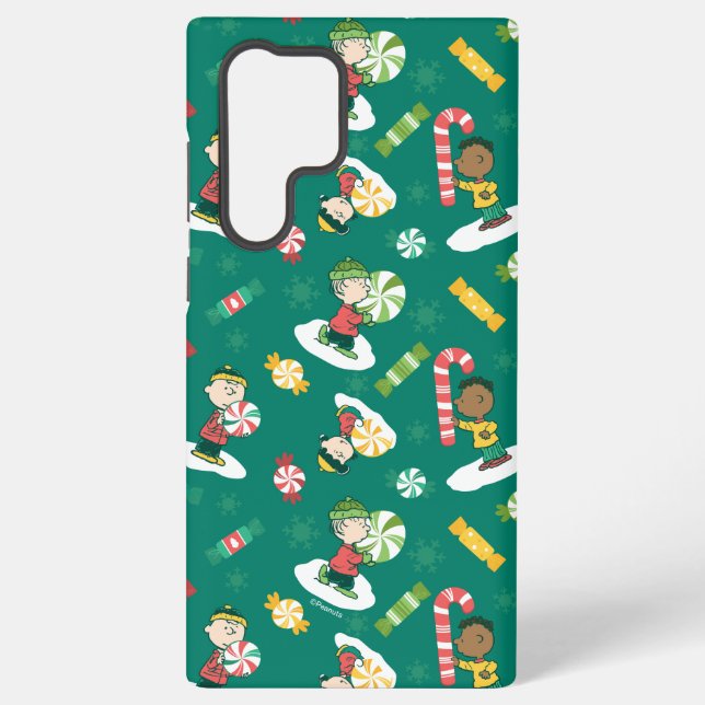 Peanuts Peppermint Dreams Holiday Pattern Samsung Galaxy Case (Back)