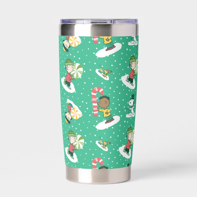 Peanuts Peppermint Dreams Snowflake Pattern Insulated Tumbler (Front)