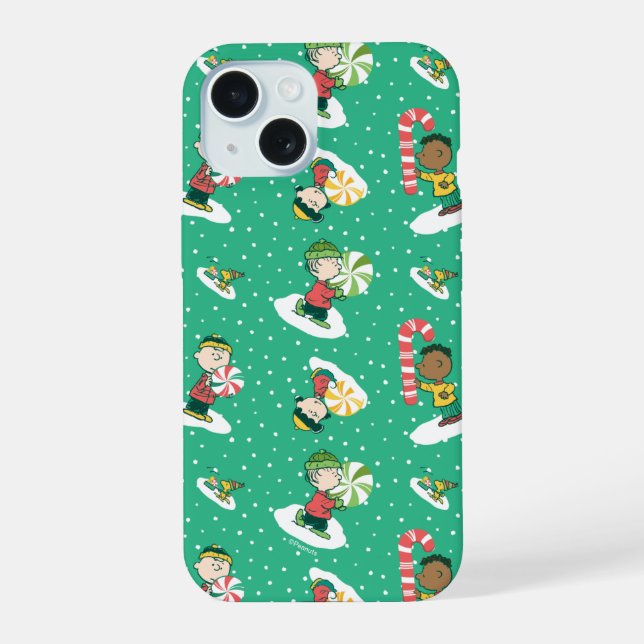 Peanuts Peppermint Dreams Snowflake Pattern Iphone Case (Back)