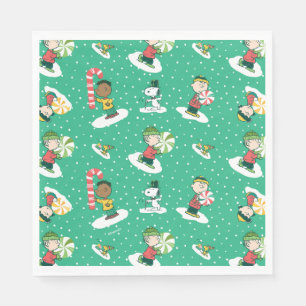 Peanuts Peppermint Dreams Snowflake Pattern Napkins