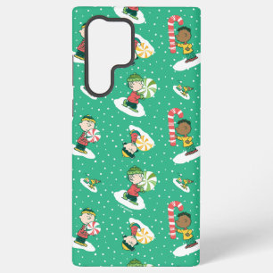 Peanuts Peppermint Dreams Snowflake Pattern Samsung Galaxy S22 Ultra Case