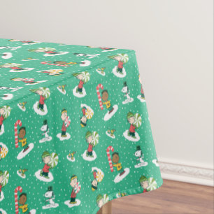 Peanuts Peppermint Dreams Snowflake Pattern Tablecloth