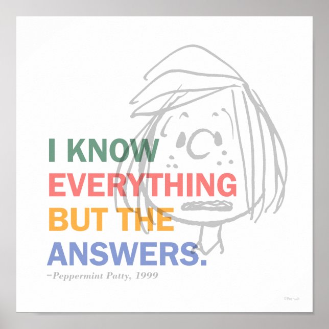 Peanuts | Peppermint Patty 1999 Gray Poster (Front)