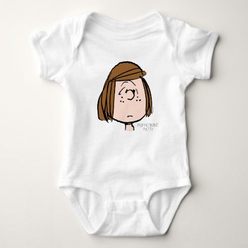 Peanuts  Peppermint Patty Confused Face Baby Bodysuit