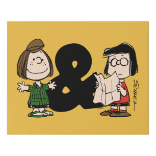 Peanuts   Peppermint Patty & Marcie Faux Canvas Print