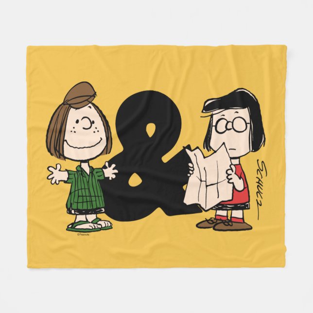 Peanuts | Peppermint Patty & Marcie Fleece Blanket (Front (Horizontal))