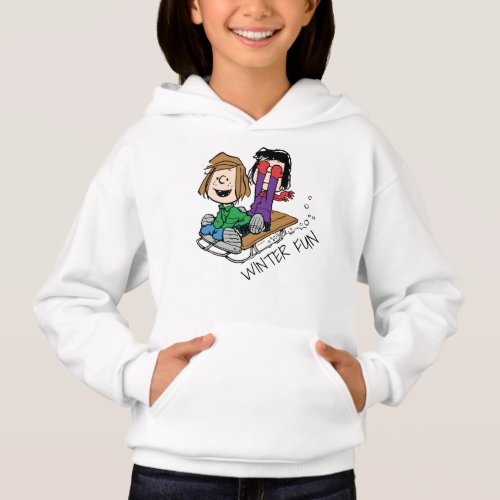 Peanuts  Peppermint Patty  Marcie Sled Riding Hoodie