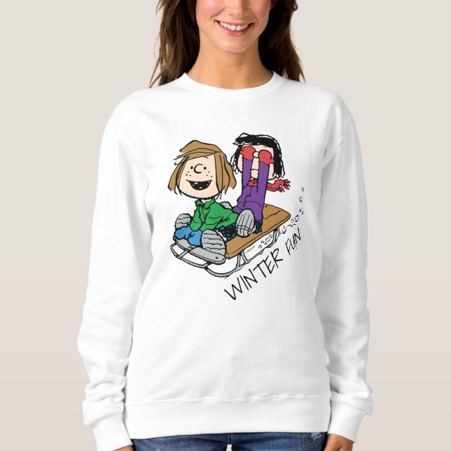 Peanuts | Peppermint Patty & Marcie Sled Riding Sweatshirt (Front)