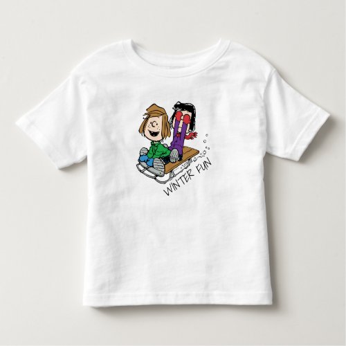 Peanuts  Peppermint Patty  Marcie Sled Riding Toddler T_shirt