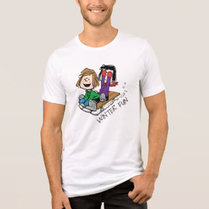 Peanuts Peppermint Patty & Marcie Sled Riding Tri-Blend Shirt