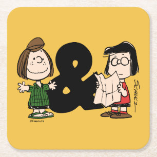 Peanuts Peppermint Patty & Marcie Square Paper Coaster