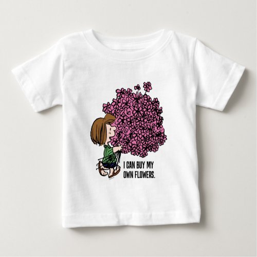 Peanuts  Peppermint Patty Pink Bouquet Baby T_Shirt