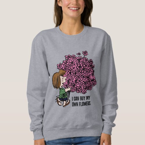 Peanuts  Peppermint Patty Pink Bouquet Sweatshirt