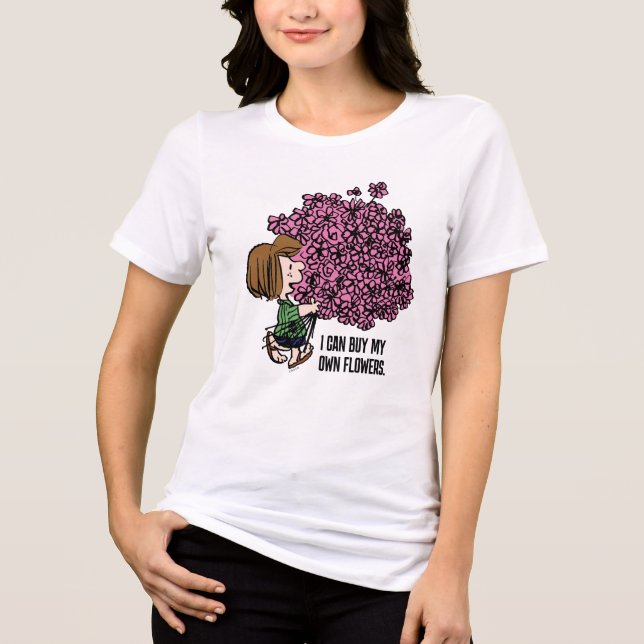 Peanuts | Peppermint Patty Pink Bouquet Tri-Blend Shirt (Front)