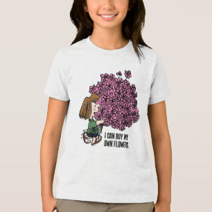 Peanuts   Peppermint Patty Pink Bouquet Tri-Blend Shirt