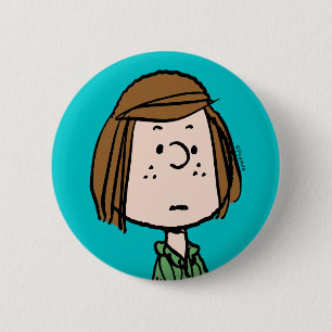 Peanuts Peppermint Patty Sitting Button