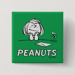 Peanuts Peppermint Patty Thoughts Button