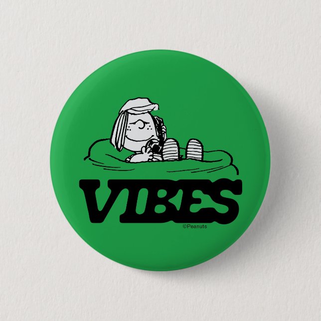 Peanuts | Peppermint Patty Vibes Button (Front)